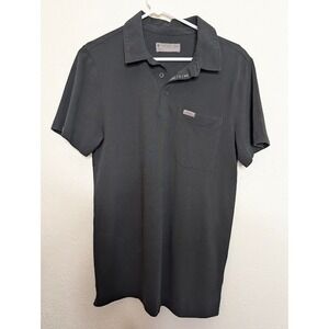 Figs Polo Pull Over Shirt Short Sleeve Scrub Technical Top Pockets Black Men's S